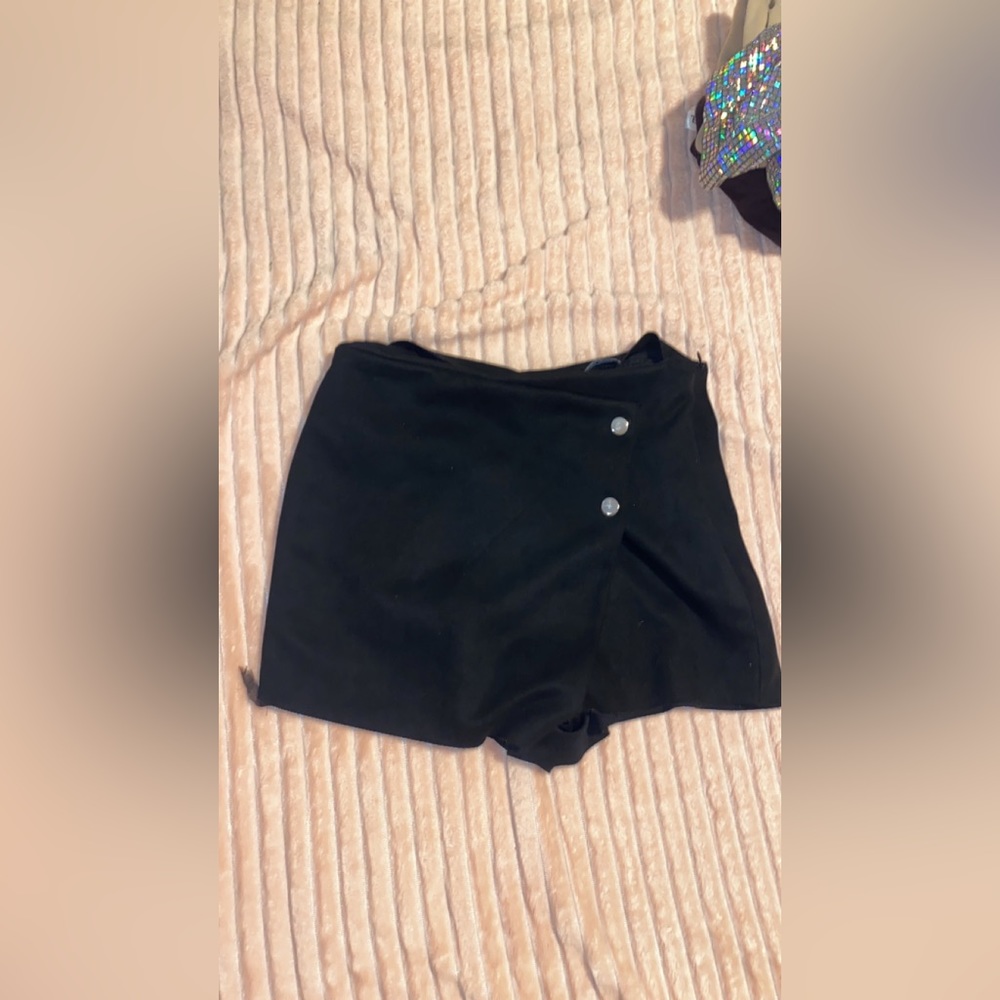 Akira black suede skort